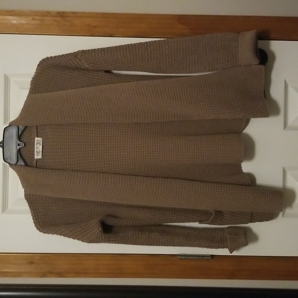 Pink Rose Brown long sleeve sweater with front pockets